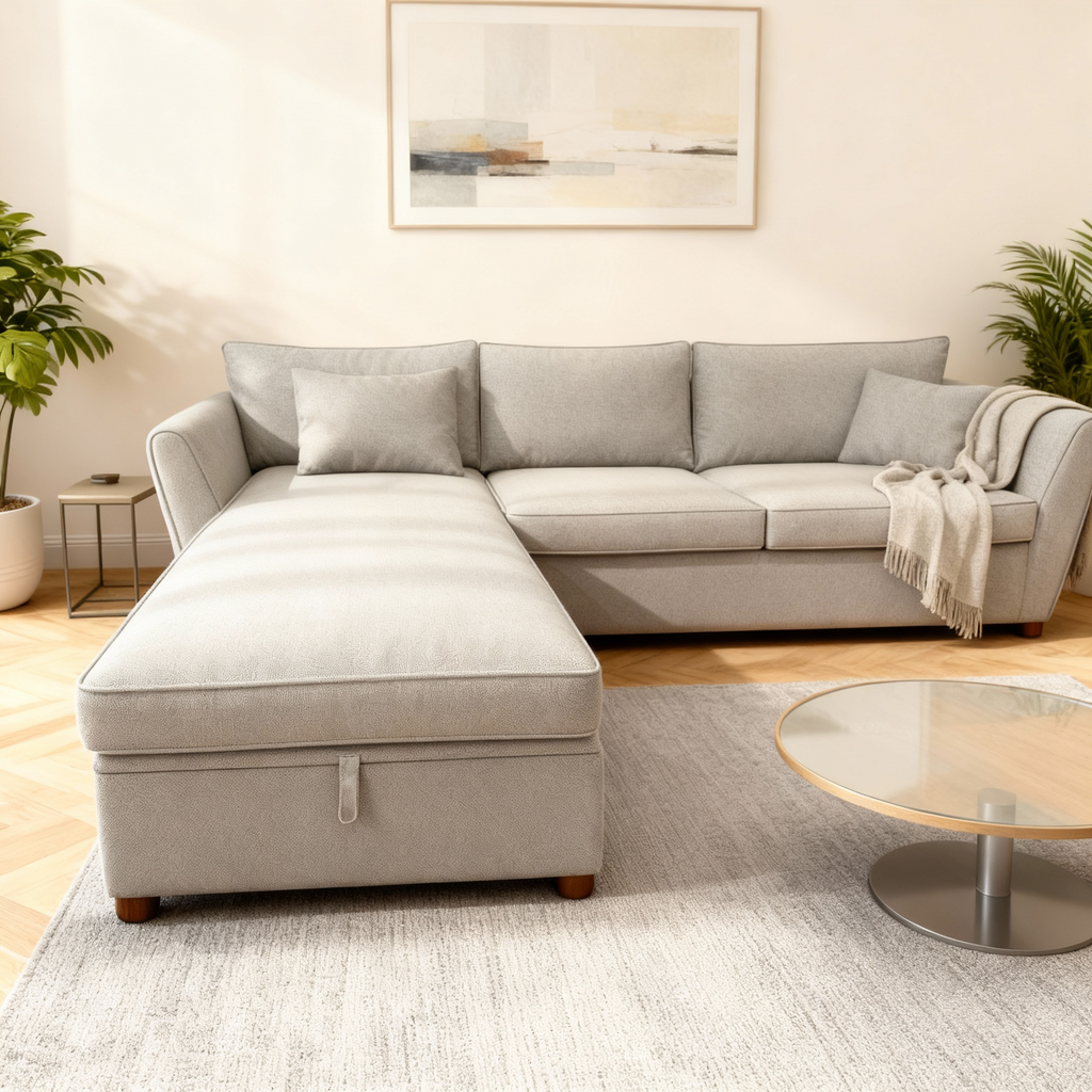 Lamego | L-Shape 6-Seater 2-Fold Sofa Bed (Belgian Mechanism)