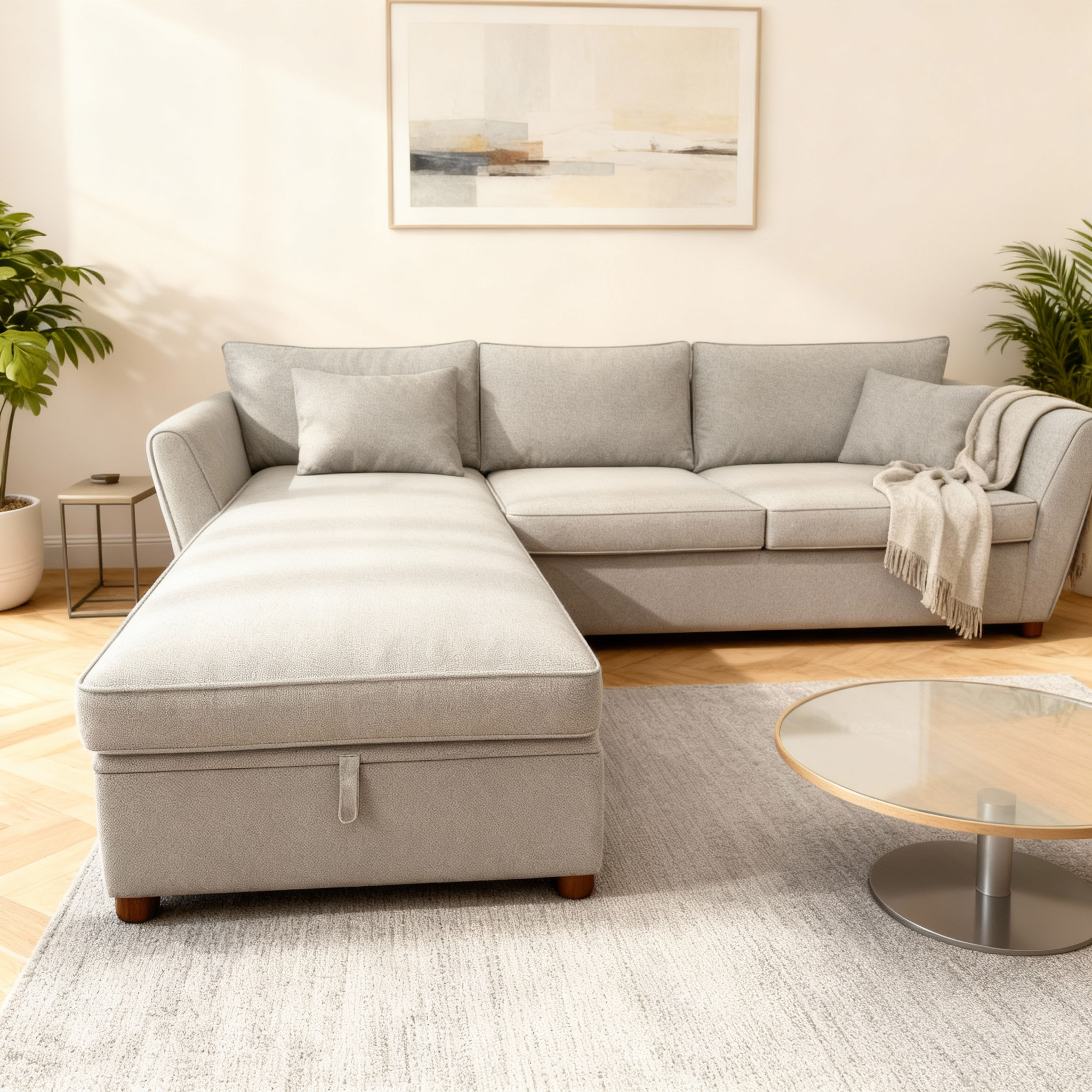 Lamego | L-Shape 6-Seater 2-Fold Sofa Bed (Belgian Mechanism)