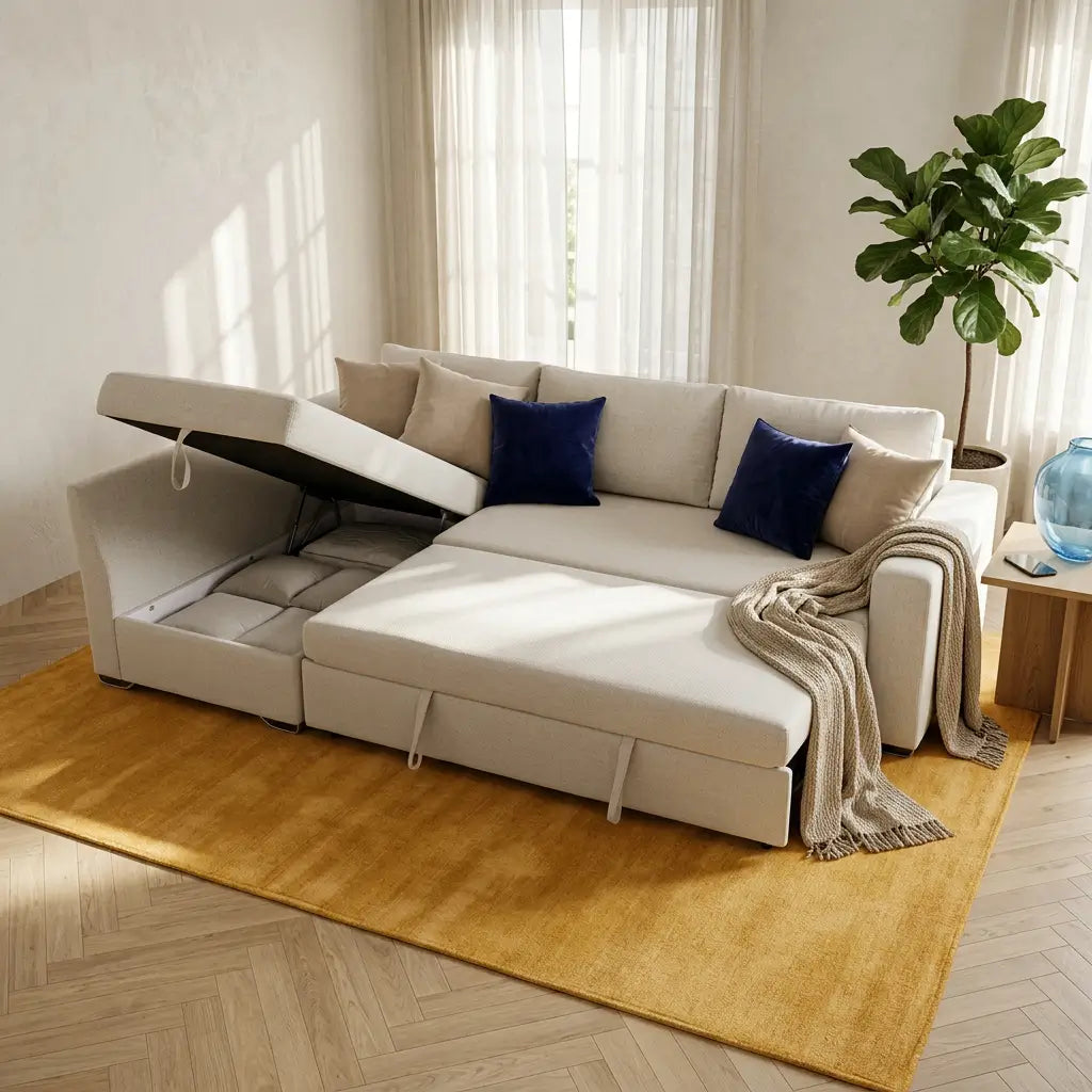 BAMBOO | 3-Seater L-Shape MANEX Pull-Out Sofa Bed (Turkish Mechanism)