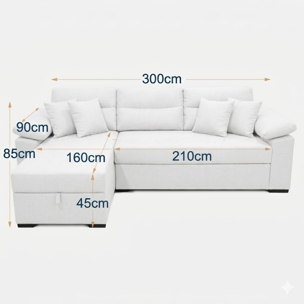 Apex | 4-Seater L-Shape MANEX Pull-Out Sofa Bed (Turkish Mechanism)