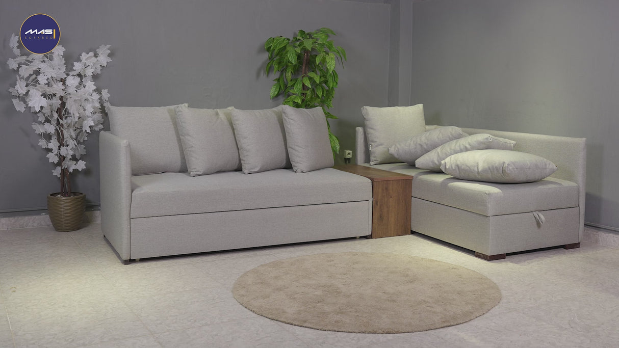 جلوري- ركنه سرير شكل حرف L