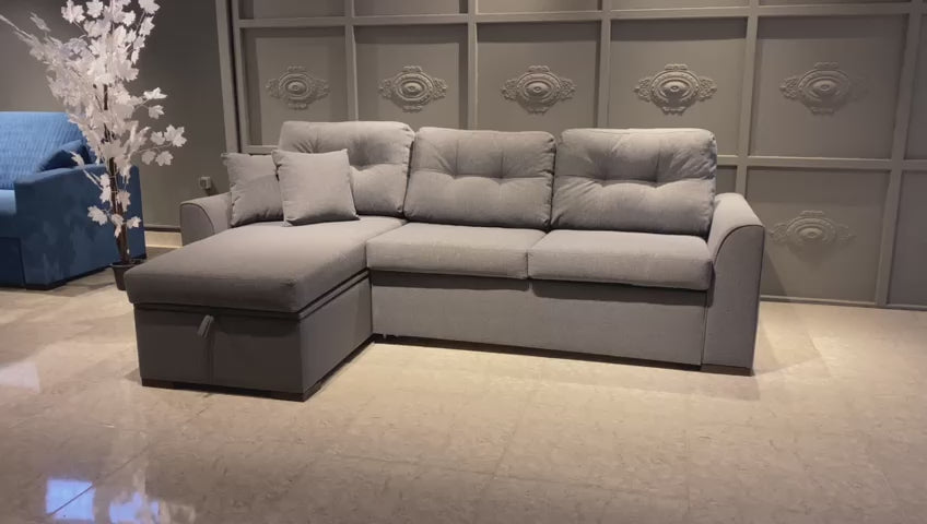 Tala | L-Shape 5-Seater Roll-Out Sofa Bed with Belgium Mechanism