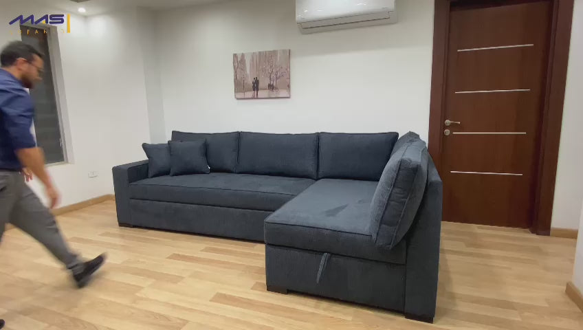 Venice | 5-Seater L-Shape MANEX Pull-Out Sofa Bed (Turkish Mechanism)