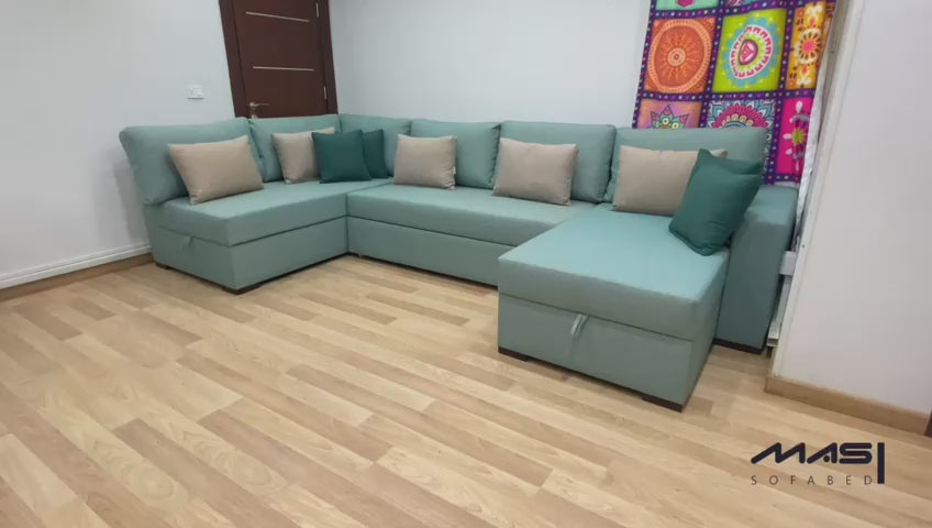 Bari | 8-Seater U-Shape MANEX Pull-Out Sofa Bed (Turkish Mechanism)