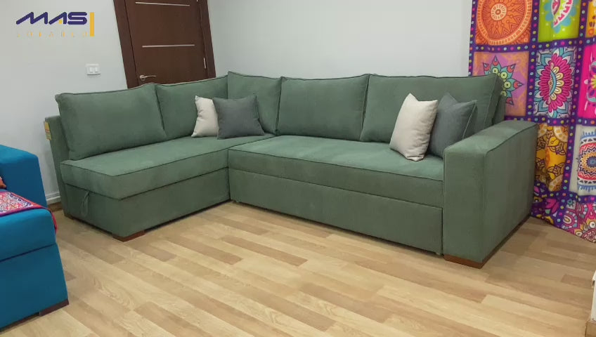 Venice | 5-Seater L-Shape MANEX Pull-Out Sofa Bed (Turkish Mechanism)
