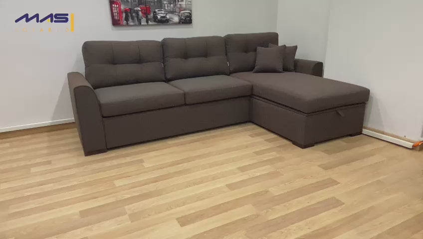 Tala | L-Shape 5-Seater Roll-Out Sofa Bed with Belgium Mechanism