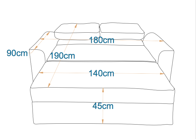 SLIM I 2-Seater MANEX Pull-Out Sofa Bed
