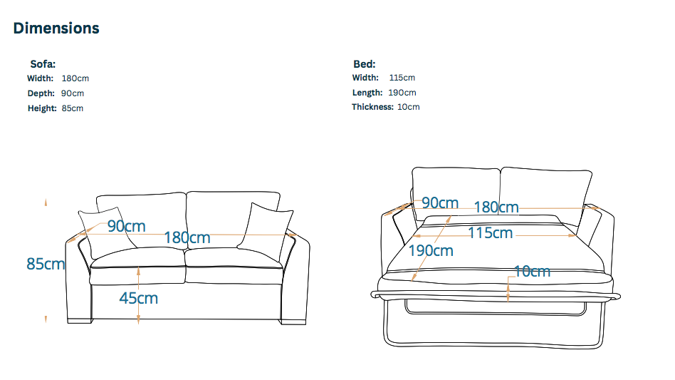 Stone 2-Fold Sofa Bed | 2-Seater with Belgium Mechanism