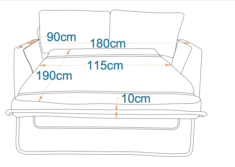Stone 2-Fold Sofa Bed | 2-Seater with Belgium Mechanism