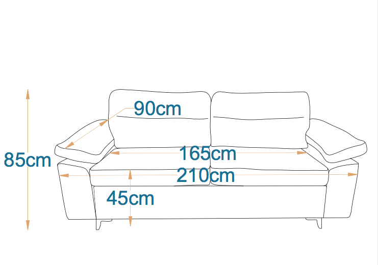 Geneva | 3-Seat Roll-Out Sofa Bed with Belgium Mechanism