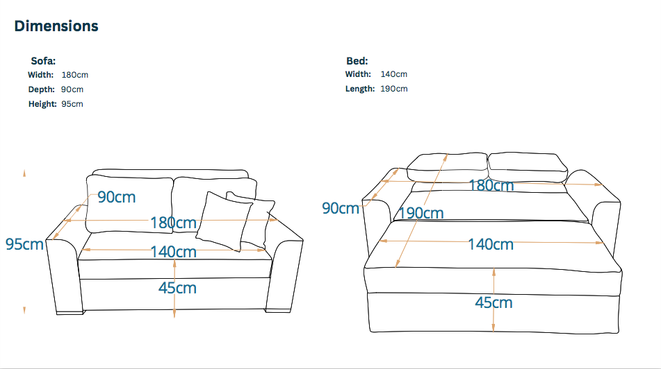 SLIM I 2-Seater MANEX Pull-Out Sofa Bed
