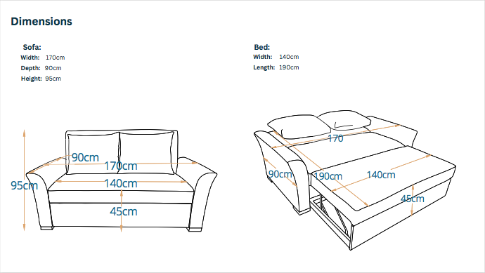 TORONTO I 2-Seater MANEX Pull-Out Sofa Bed