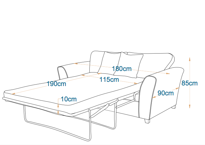 Elegance 2-Fold Sofa Bed | 2-Seater with Belgium Mechanism