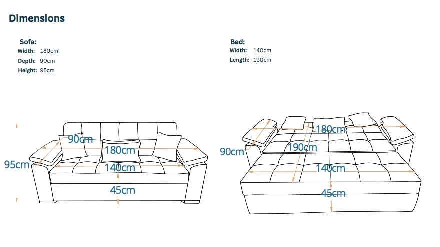 ARESTO I 2-Seater MANEX Pull-Out Sofa Bed
