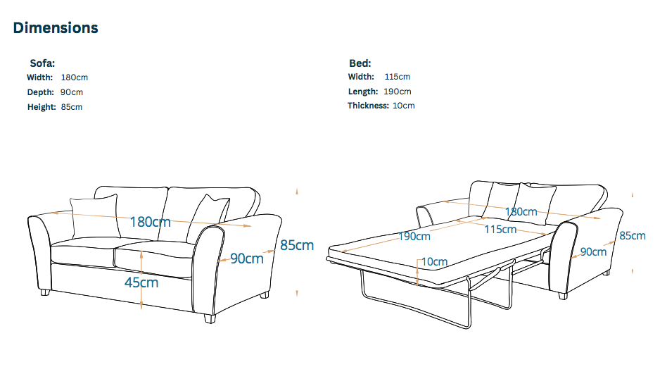 Elegance 2-Fold Sofa Bed | 2-Seater with Belgium Mechanism