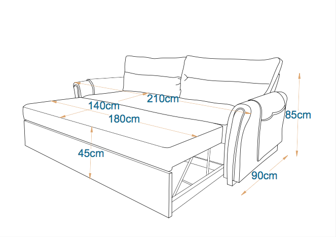 MIAMI  I 3 Seater MANEX Pull-Out Sofa-bed