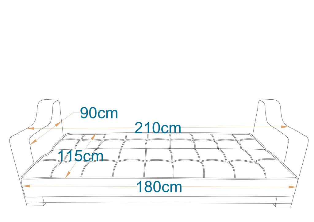 York | 3-Seater Clic-Clac Sofa Bed | 3-Position Turkish Mechanism