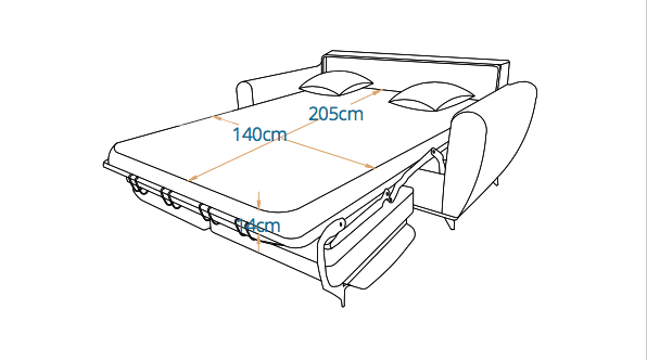 بازل - كنبة سرير ثلاث مقاعد