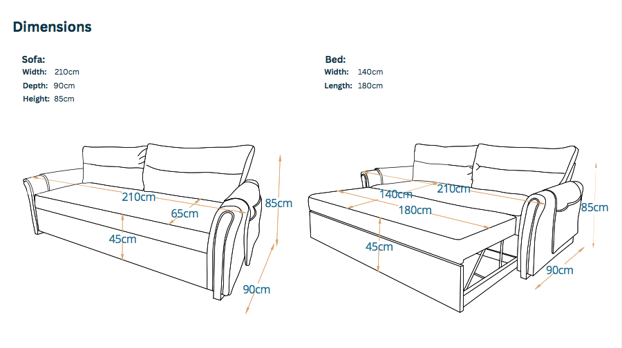 MIAMI  I 3 Seater MANEX Pull-Out Sofa-bed