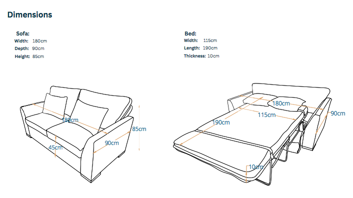 Stone 2-Fold Sofa Bed | 2-Seater with Belgium Mechanism
